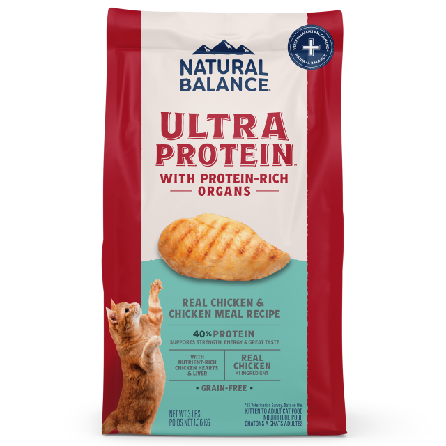 Natural Balance Ultra Protein Chicken & Chicken Meal Recipe with Organs Dry Cat Food 1.36kg
