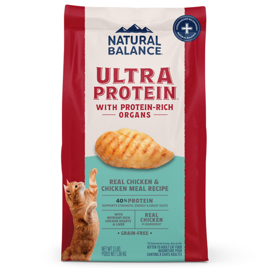 Natural Balance Ultra Protein Chicken & Chicken Meal Recipe with Organs Dry Cat Food 1.36kg