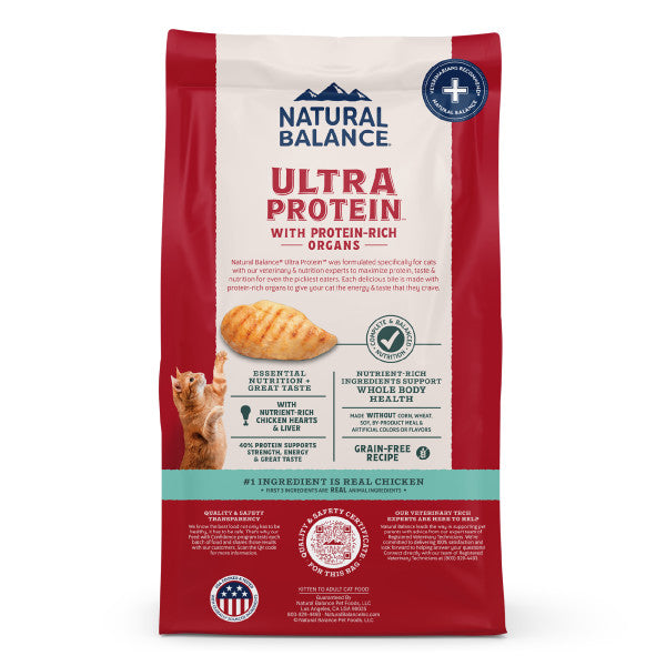 Natural Balance Ultra Protein Chicken & Chicken Meal Recipe with Organs Dry Cat Food 1.36kg
