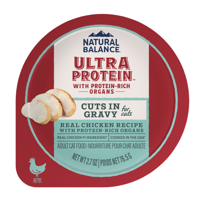Natural Balance Ultra Protein Cuts in Gravy Chicken & Organs Recipe Wet Cat Food 76.5g