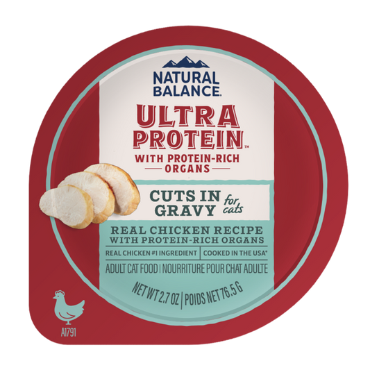 Natural Balance Ultra Protein Cuts in Gravy Chicken & Organs Recipe Wet Cat Food 76.5g
