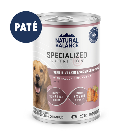 Natural Balance Specialized Nutrition Sensitive Skin & Stomach Salmon & Brown Rice Pate Wet Dog Food 360g