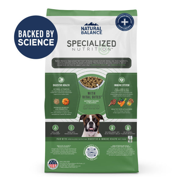 Natural Balance Specialized Nutrition Digestive & Immune Health Lamb & Oatmeal Formula Dry Dog Food 1.5kg