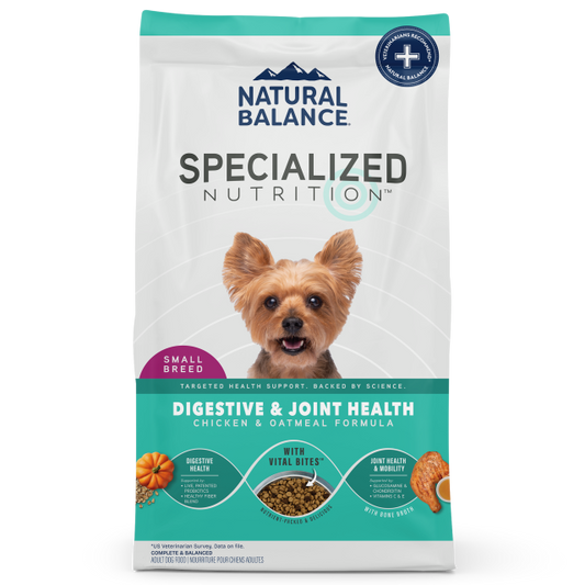 Natural Balance Specialized Nutrition Digestive & Joint Health Chicken & Oatmeal Formula Small Breed Dry Dog Food 1.5kg