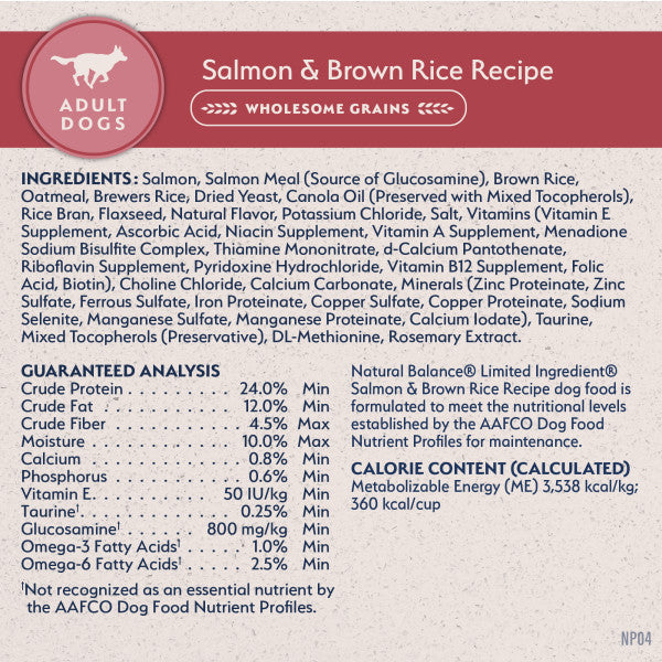 Natural Balance LID Salmon & Brown Rice Dry Dog Food 10.9 kg
