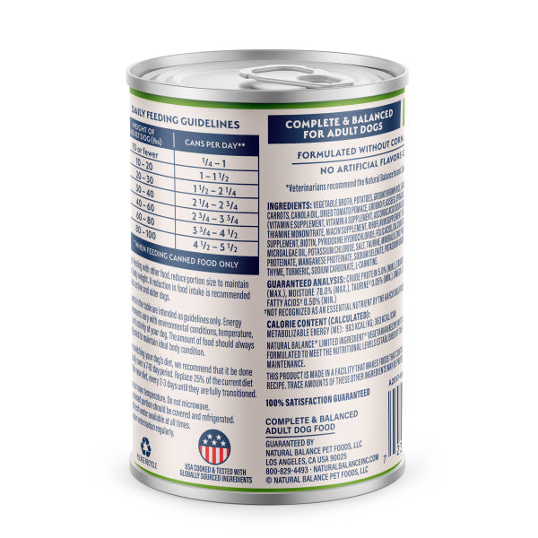 Natural Balance Vegetarian Formula Canned Dog Food 369g