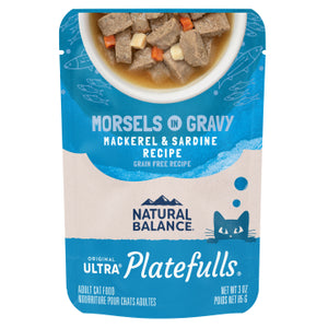 Natural Balance Platefulls Cat Food Indoor Mackerel & Sardine Formula in Gravy 3 oz