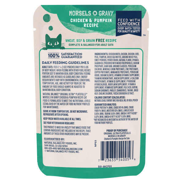 Natural Balance Platefulls Cat Food Chicken & Pumpkin Formula in Gravy 3 oz