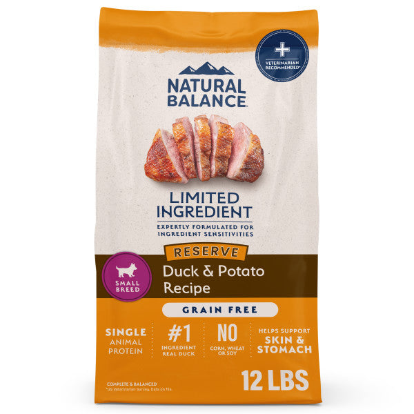 Natural Balance Dry Dog Food Limited Ingredient Diet Small Breed Bites Duck & Potato 5.44kg