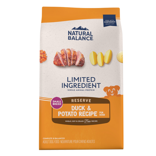 Natural Balance Dry Dog Food Limited Ingredient Diet Small Breed Bites Duck & Potato 5.44kg