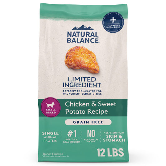 Natural Balance Dry Dog Food Limited Ingredient Diet Small Breed Bites Chicken & Sweet Potato 5.44kg