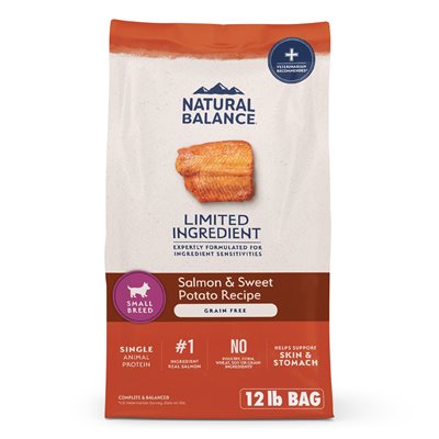 Natural Balance Dry Dog Food Limited Ingredient Diet Small Breed Bites Salmon & Sweet Potato 5.44kg