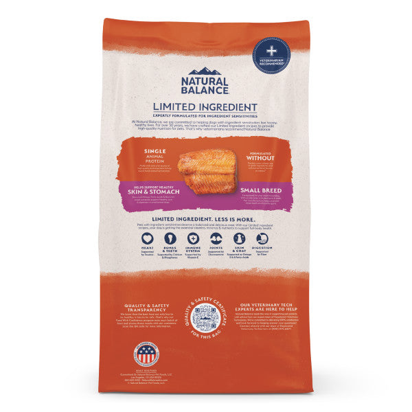 Natural Balance Dry Dog Food Limited Ingredient Diet Small Breed Bites Salmon & Sweet Potato 5.44kg