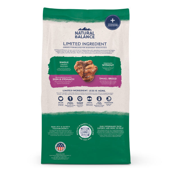 Natural Balance L.I.D. Lamb & Brown Rice Dry Dog Food for Small Breed 1.8kg