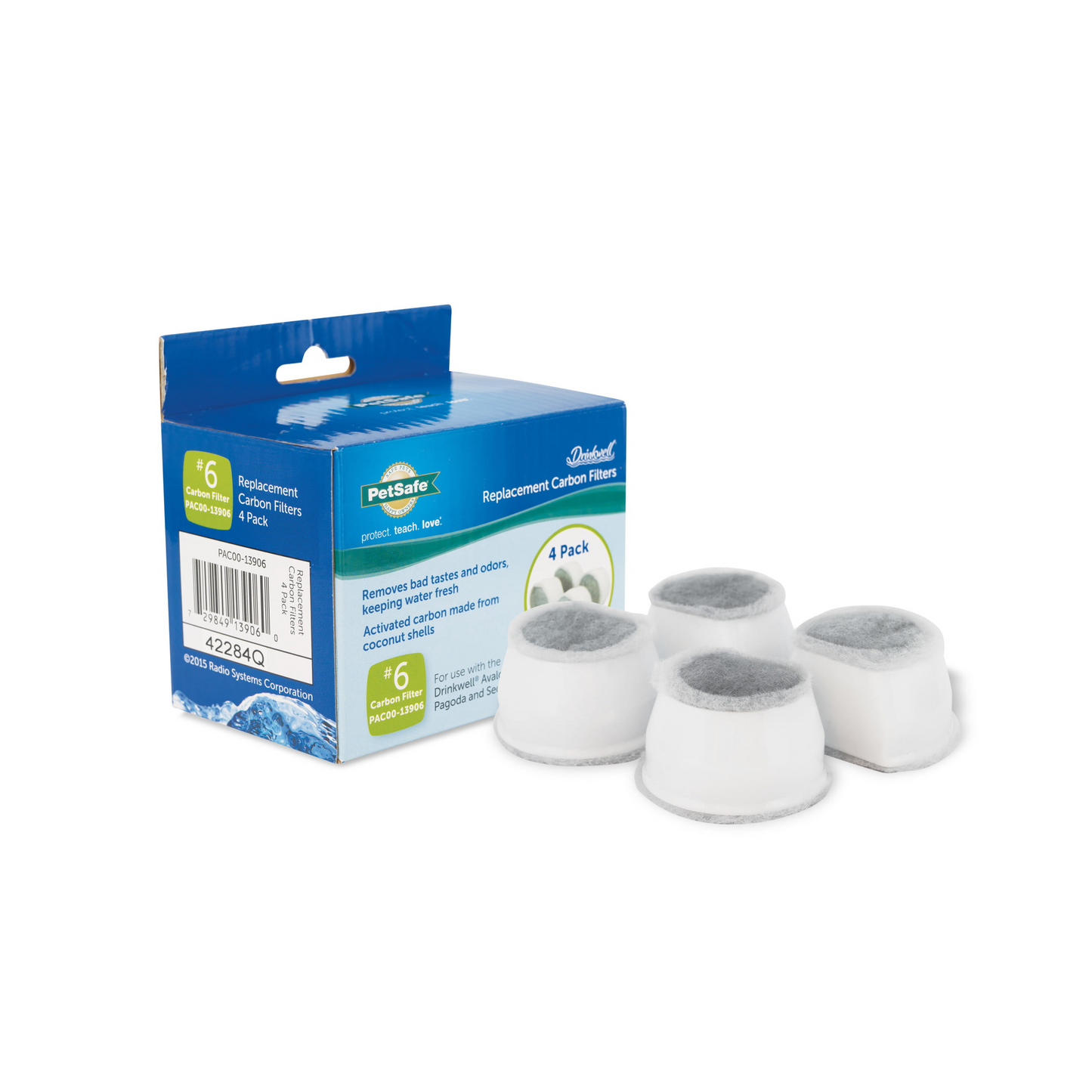 PetSafe Drinkwell Replacement Charcoal Carbon Filters for Avalon Fountain 4-pc