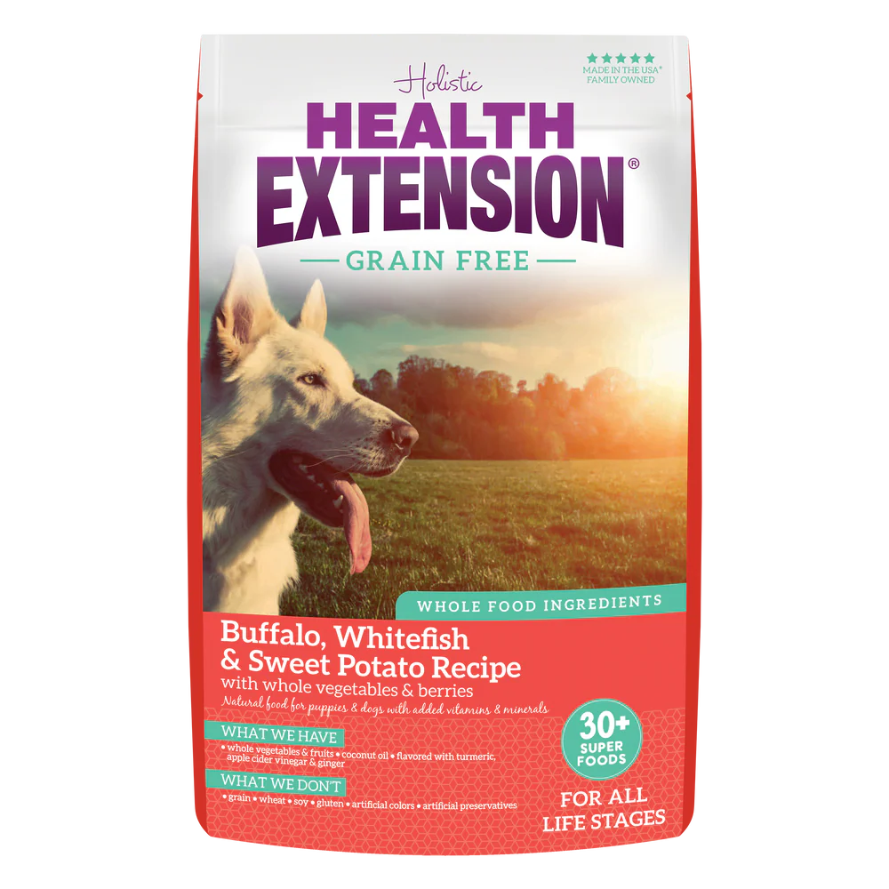 Health Extension Buffalo, Whitefish and Sweet Potato Grain-free Dry Dog Food 453g