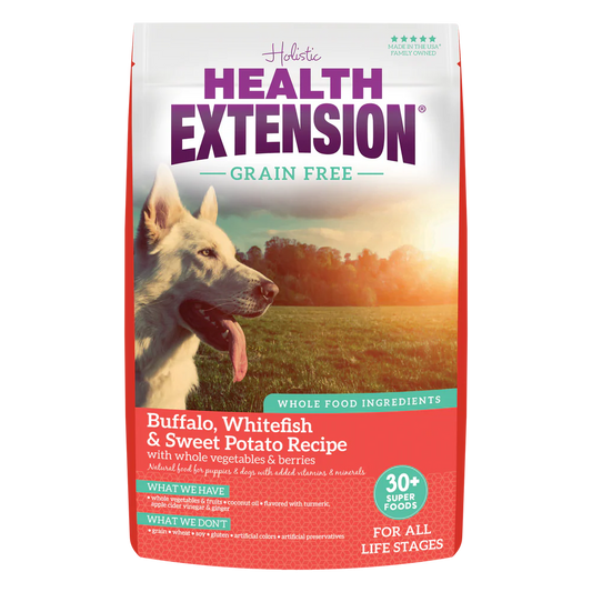 Health Extension Buffalo, Whitefish and Sweet Potato Grain-free Dry Dog Food 453g