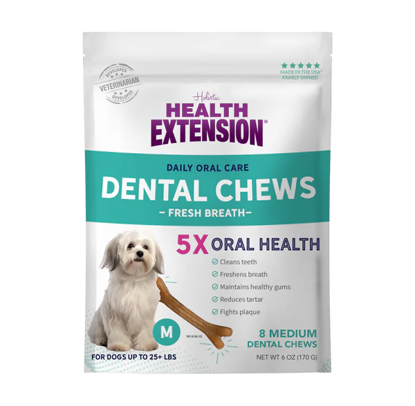 Health Extension Medium Fresh Breath Dental Chews for Dogs 8 pcs. 170g