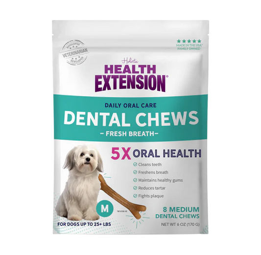 Health Extension Medium Fresh Breath Dental Chews for Dogs 8 pcs. 170g