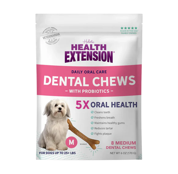 Health Extension Probiotic Dental Chews Medium 8-pc 170g