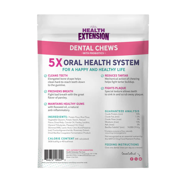 Health Extension Probiotic Small Dental Bones for Dogs 14 pcs 170g