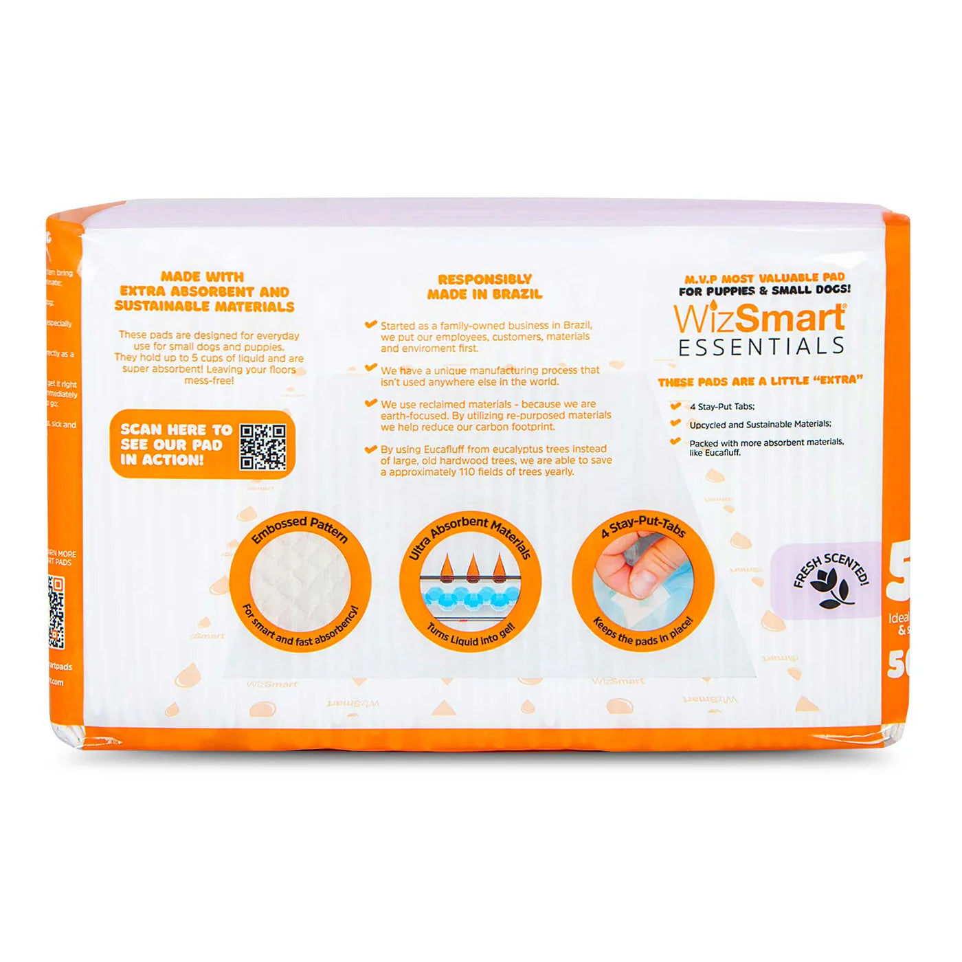 WizSmart Pet Sanitary Pad Essentials Scented Large 50 ct