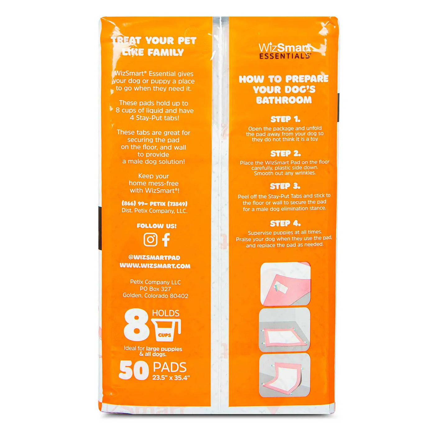 WizSmart Pet Sanitary Pad Charcoal XL 50 ct