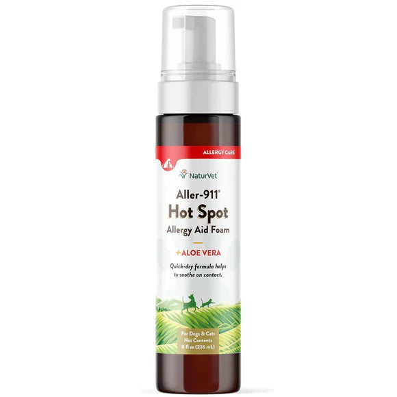 NaturVet Aller-911 Hot Spot Allergy Aid Foam for Dogs and Cats 236ml