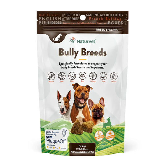 NaturVet Breed Specific Bully Breeds Dogs Soft Chews 50 pcs