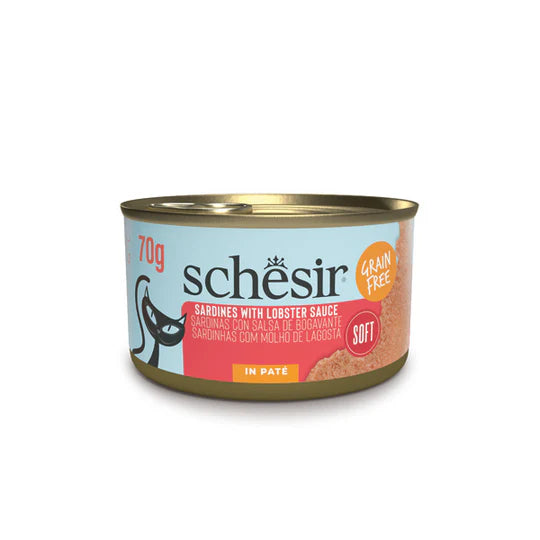 Schesir Sardines with Lobster Sauce in Pate Grain-free Wet Cat Food 70g