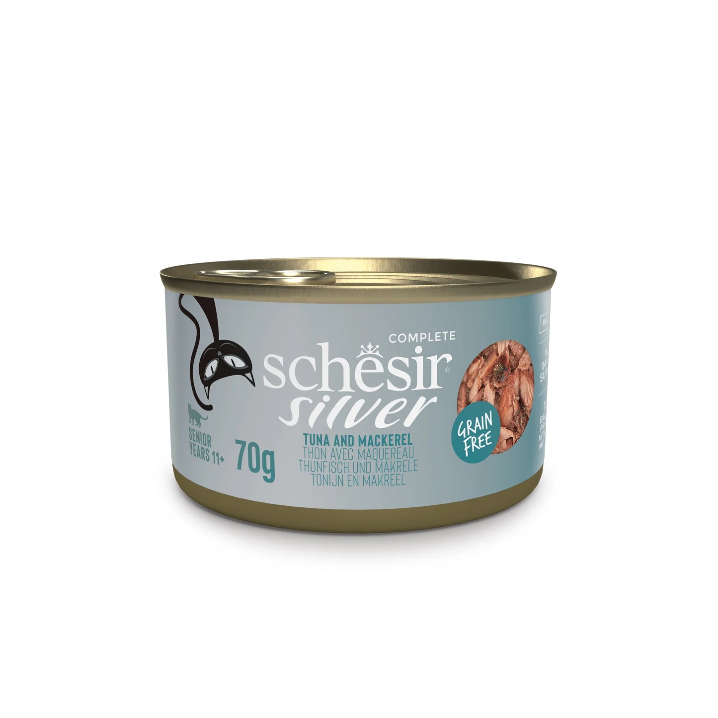 Schesir Silver Tuna and Mackerel in Broth Grain-free Wet Cat Food 70g