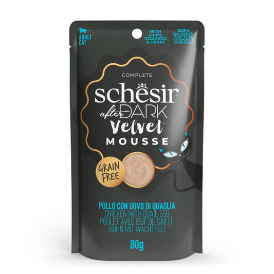 Schesir After Dark Velvet Mousse Chicken with Quail Egg Grain-free Wet Cat Food 80g