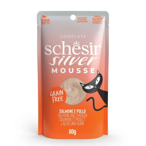 Schesir Silver Mousse Salmon Wet Cat Food Pouch 80g