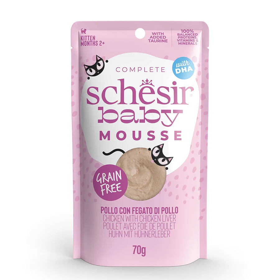 Schesir Baby Mousse Chicken with Chicken Liver Wet Kitten Food Pouch 70g