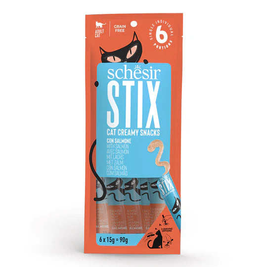 Schesir Stix Salmon in Cream Cat Treat 6 x 15g