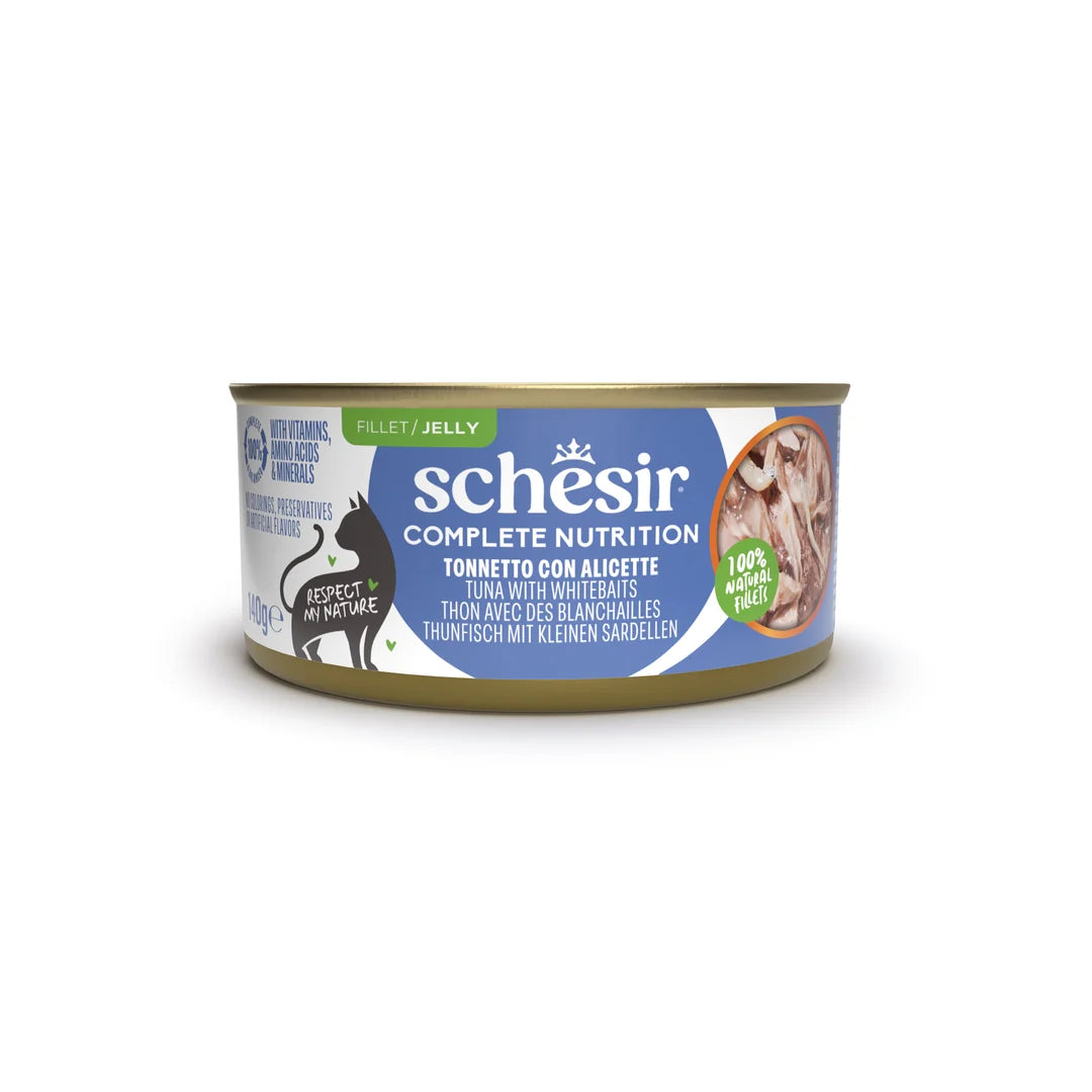 Schesir Complete Nutrition Tuna with Whitebaits Fillet in Jelly Wet Cat Food 140g