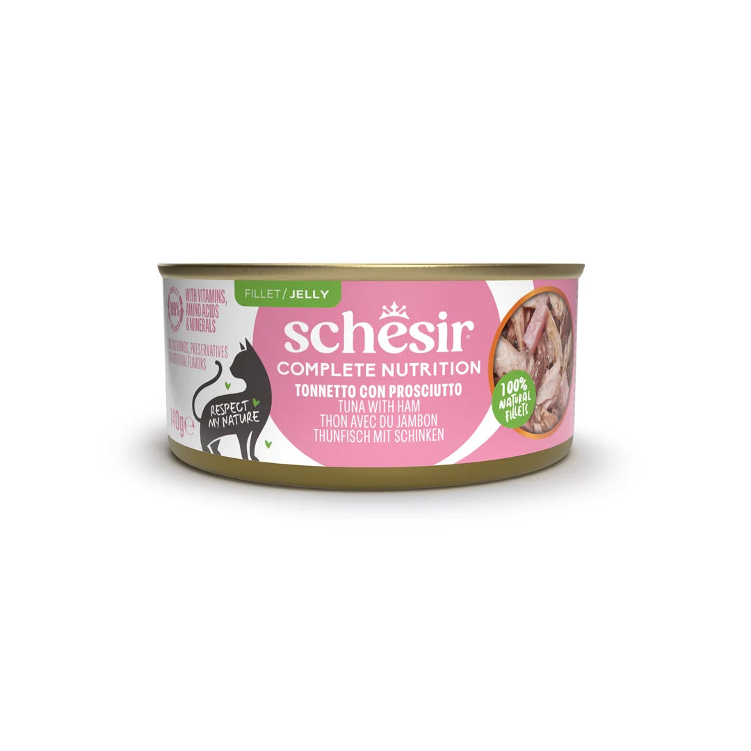 Schesir Complete Nutrition Tuna with Ham Fillet in Jelly Wet Cat Food 140g