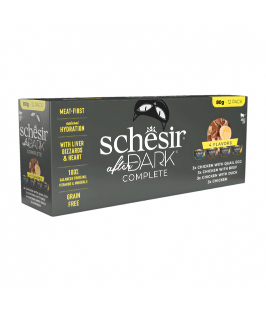 Schesir After Dark Chicken in Broth Variety Pack Wet Cat Food 12 x 80g