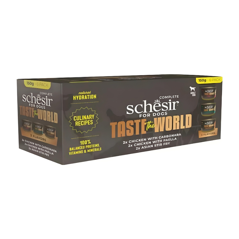 Schesir Taste of the World Variety Pack in Broth Wet Dog Food 6 x 150g