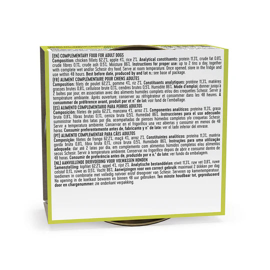 Schesir Chicken with Apple in Jelly Wet Dog Food 150g