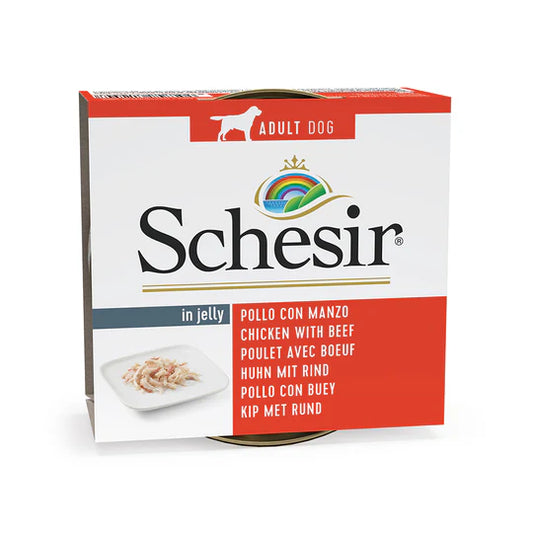 Schesir Chicken with Beef in Jelly Wet Dog Food 150g