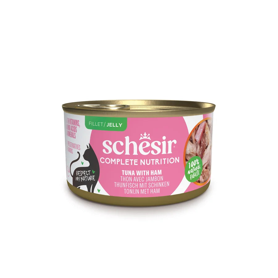 Schesir Complete Nutrition Tuna with Ham Fillet in Jelly Wet Cat Food 85g