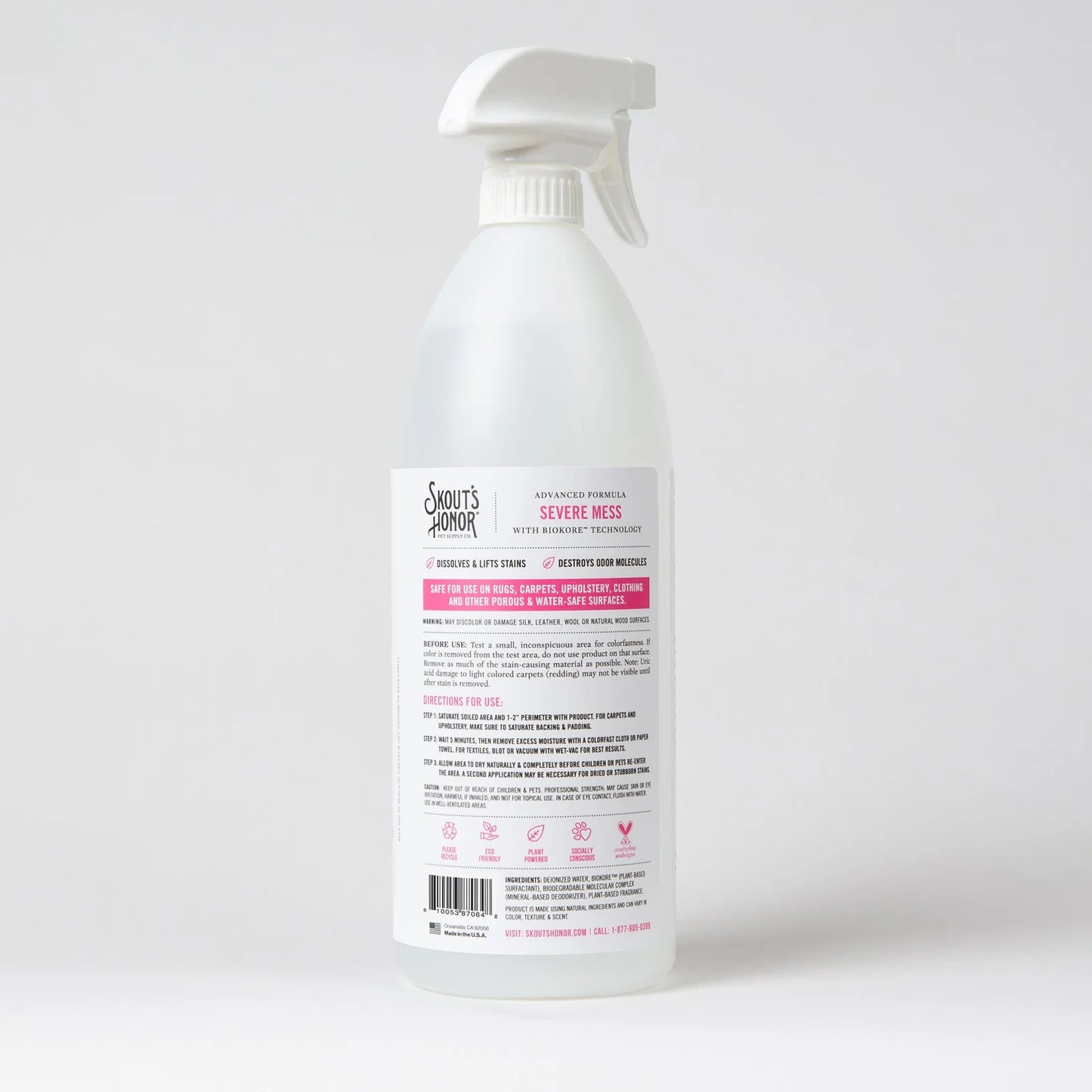 Skout's Honor Advanced Severe Mess Stain and Odor Remover for Cats 1L