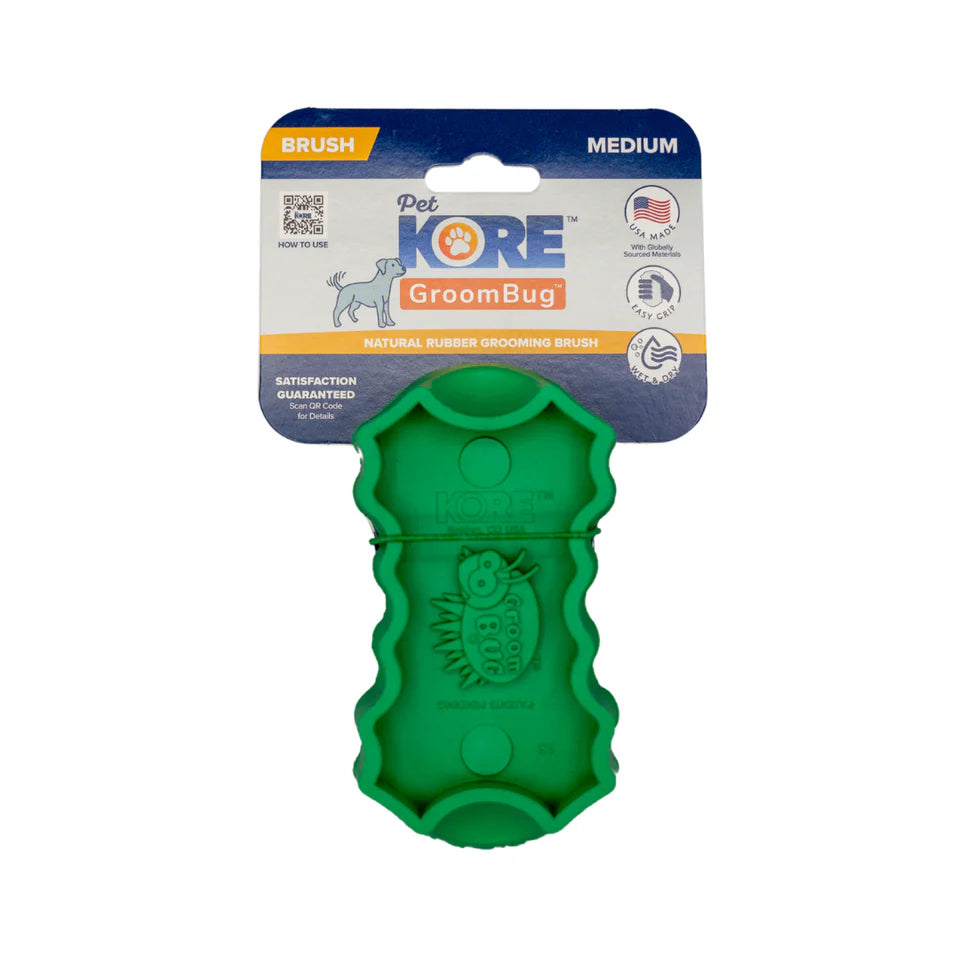 PetKORE Groombug Rubber Grooming Brush for Dogs Medium