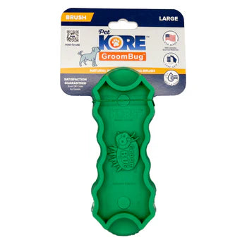 PetKORE Groombug Rubber Grooming Brush for Dogs Large