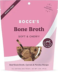 Bocce's Bakery Bone Broth Soft & Chewy Beef Bone Broth, Carrots & Parsley Recipe Dog Treats 170g