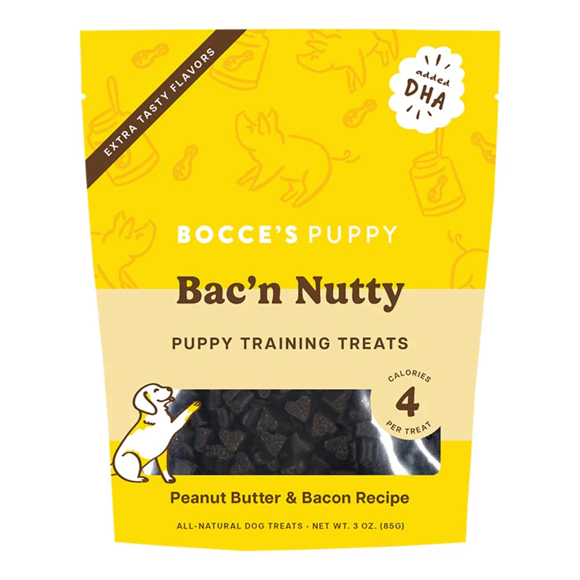 Bocce's Bakery Bac'n Nutty Puppy Training Bites Peanut Butter & Bacon Recipe Dog Treats 85g
