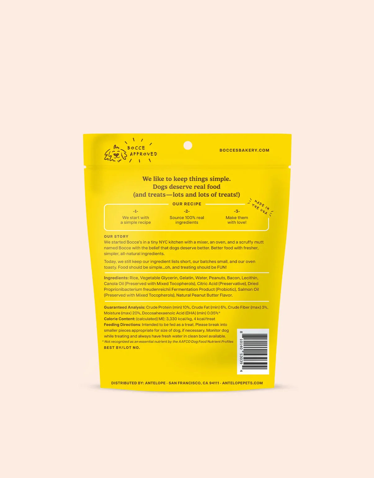 Bocce's Bakery Bac'n Nutty Puppy Training Bites Peanut Butter & Bacon Recipe Dog Treats 85g