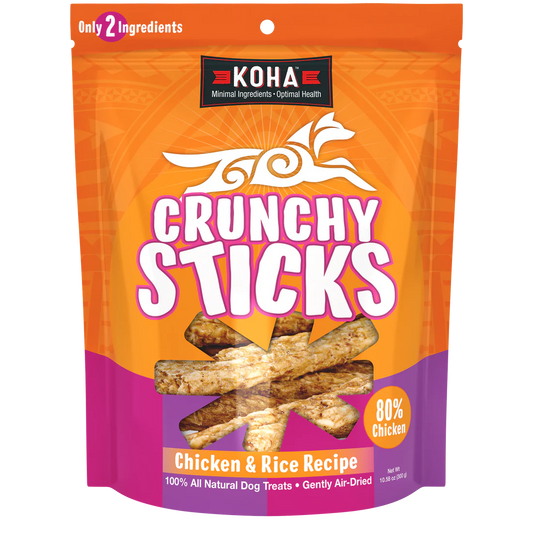 Koha Crunchy Sticks Air-dried Chicken and Rice Recipe Dog Treats 300g