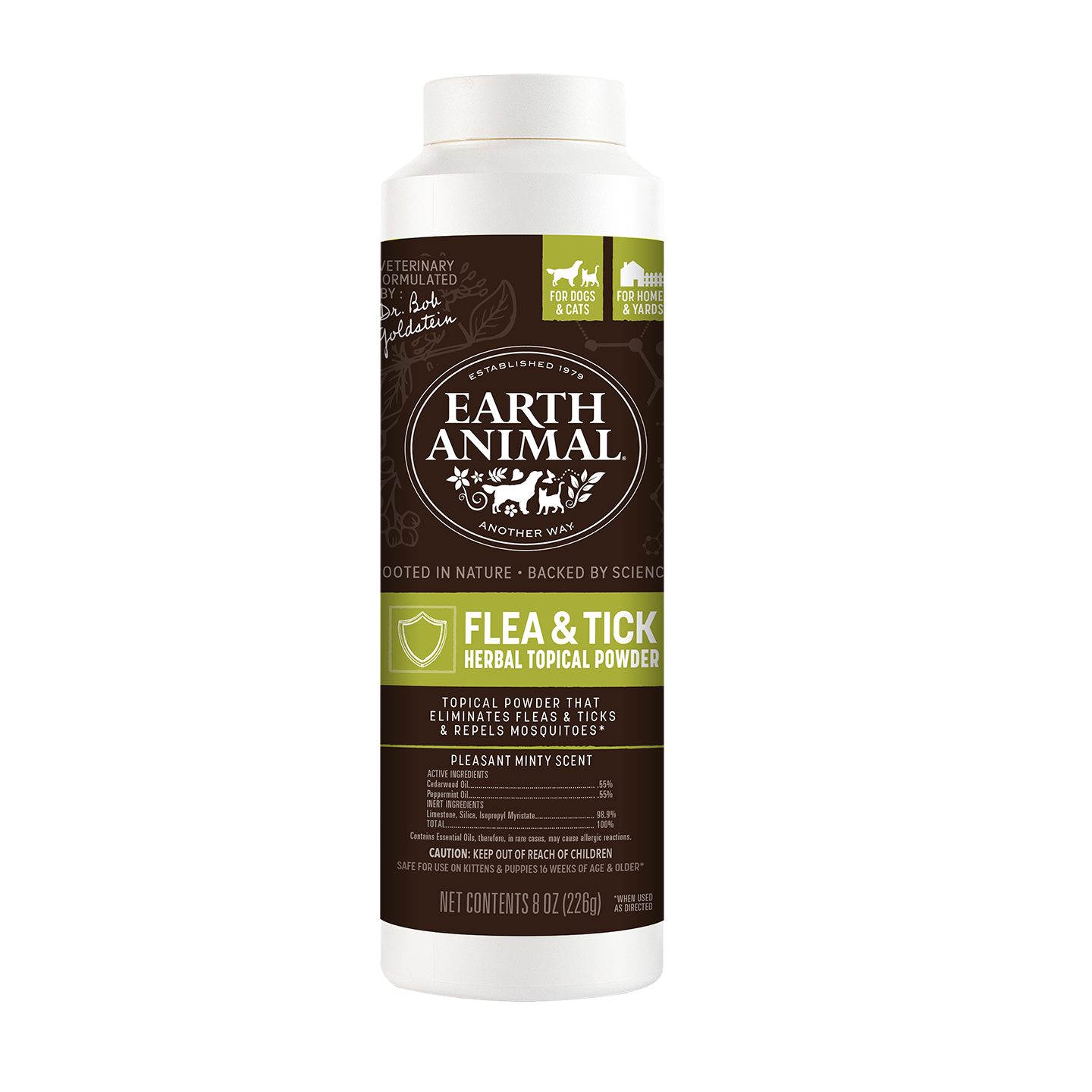 Earth Animal Nature's Protection Flea and Tick Protection Topical Powder 227g